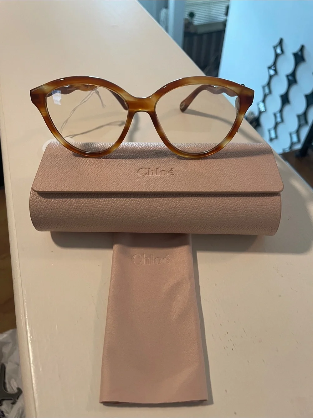 Chloe Tortoiseshell Wave-Arm Eyeglasses - Blonde Havana - Picture 7 of 12